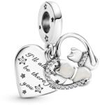 Pandora Moments Macskák és szívek ezüst függő charm (799546C01)
