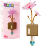 LEAN Toys Rózsaszín lótuszvirág építőszett (376 elem) (26698)