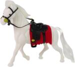 LEAN Toys Fehér ló fekete nyereggel (13378)