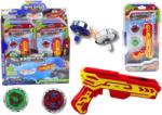 LEAN Toys Fém korongvető pisztoly, piros fényeffektekkel (20821)