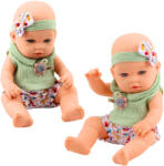 LEAN Toys Lalka Bobas Zielone Ubranko W Kwiatki Opaska Z Kokardką (24455)