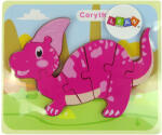 LEAN Toys Fa dinoszaurusz puzzle - rózsaszín Corythosaurus vagy lila Spinosaurus (10344)