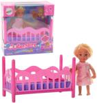 LEAN Toys Mini babaágyas babakészlet rózsaszínben (24839)