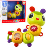 LEAN Toys Interaktív érzékelő caterpillar - zörgő, harapóka, zenélő játék (22878)