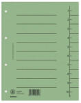 Donau Separatoare A4 carton manila 250 gsm cu index 1-10 100 buc verde (DN-8610001-06)