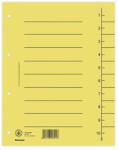 Donau Separatoare A4 carton manila 250 gsm cu index 1-10 100 buc galben (DN-8610001-11)