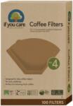 If you care Filtre de cafea nealbite (fara clor) compostabile marimea 4 100buc If You Care