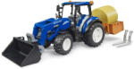 BRUDER Tractor New Holland T5.120 Cu Incarcator Frontal Detasabil Lada Pentru Basculat Baloti Si Furci - Bruder (br02187)