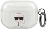 Karl Lagerfeld KLAPUKHGS AirPods Pro acoperă argint Glitter Karl`s Cap (KLAPUKHGS)