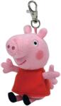 Ty Plus Breloc Ty Beanie Bellies Peppa Pig Peppa, 85 mm (Rosu/Roz)
