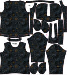 Takoy Panou cu croială pentru geacă softshell SPORT de damă flori negre 3D Vesia 44