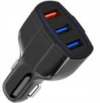Aptel Apt Autós Töltő Qc 3.0 3xUSB Fekete (PLS34F)