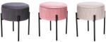 AdTrend Set 3 tabureti cu spatiu depozitare, catifea multicolora, fier 36 x 44 cm (112155)
