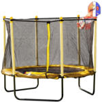 Chipolino Trambulina 140 cm cu cos baschet Chipolino Sporty Yellow (TRAMPS024YE)