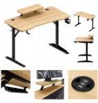 Mark Adler Gamer íróasztal Mark Adler tölgy monitortartóval és Usb töltővel (MA_LEADER 5.1 OAK)