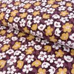  Jersey GLITTER Flowers wine red