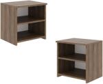 haaus Set 2 Noptiere Alma, O Polita, Stejar Bronz, 40 x 33 x 40 cm (929060)
