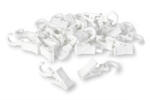 Wooline Clipsuri din plastic pentru perdele, albe, rotative, cu cârlig