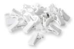 Wooline Clipsuri din plastic pentru perdele, albe, cu cârlig