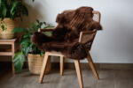 Wooline Piele de oaie, maro natural, 115 x 80 cm Covor