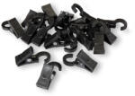 Wooline Clipsuri din plastic pentru perdele, negre, cu cârlig