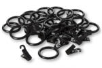 Wooline Clipsuri și inele din plastic pentru perdele și galerii Ø 16 mm, negre