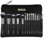 Luxorise Set 15 Pensule Machiaj, Luxorise, Silver, Borseta inclusa (TS2673)