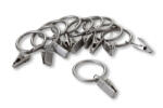Wooline Clipsuri și inele metalice pentru perdele, argintii