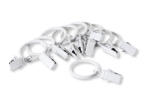 Wooline Clipsuri și inele metalice pentru perdele, albe