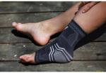 Wooline Bandaj elastic pentru gleznă cu model, întăritură din gel, negru Mărime: M