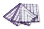 Wooline Prosoape de bucătărie, în carouri violet, 3 buc, 50x70 cm