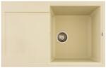FLOW FCB-7849HI/1T, Chiuveta de bucatarie din granit cu o cuva si scurgator, seria HORIZON, Ivory, 780x495x230 mm, FLOW (18245) Chiuveta