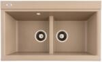 FLOW FCB-8550SS/2, Chiuveta de bucatarie din granit cu doua cuve, seria SIMILAR, Sahara, 855x505x230 mm, FLOW (18269) Chiuveta