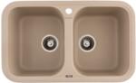 FLOW FCB-7647TS/2, Chiuveta de bucatarie din granit cu doua cuve, seria TWINS, Sahara, 765x470x190 mm, FLOW (18271) Chiuveta
