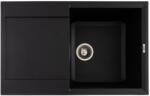 FLOW FCB-7849HBM/1T, Chiuveta de bucatarie din granit cu o cuva si scurgator, seria HORIZON, Black/Metallic 780x495x230 mm, FLOW (18243) Chiuveta