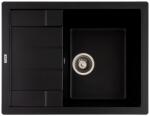FLOW FCB-6449ABA/1T, Chiuveta de bucatarie din granit cu o cuva si scurgator, seria ANILA, Black/Anthracite, 645x495x200 mm, FLOW (18247) Chiuveta