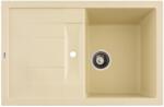 FLOW FCB-7749FI/1.5T, Chiuveta de bucatarie din granit cu o cuva si scurgator, seria FORT, Ivory, 775x495x200 mm, FLOW (18265) Chiuveta