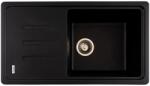 FLOW FCB-7843SLBM/1T, Chiuveta de bucatarie din granit cu o cuva si scurgator, seria SLIM LONG, Black/Metallic, 780x435x200 mm, FLOW (18250) Chiuveta
