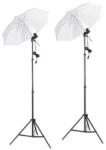  Kit lumini foto-video E27 45W cu umbrela difuzie si stativ x 2 buc (EREISE-KIT-UMBx2/FX08x2)