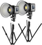 GVM KIT x 2buc SD80S LED 5600K 80W portabil si stativ (GVM-SD80S/LS200F2 x 2)