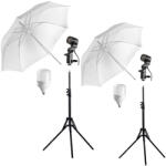  Kit lumini E27 LED 60W 6500K cu umbrela difuzie si stativ (EREISE-KITUMBx 2/)