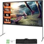 VEVOR Ecran de Proiectie VEVOR ZG-PJ120 120 Inch HD 4K, Portabil, Negru (Flat-footed 120'')