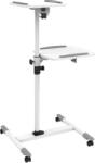 TECHLY Stand multifunctional cu 2 rafturi reglabile mobil pe roti TECHLY alb ICA-TB TPM-6 (ica-tb-tpm-6)