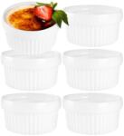Excellent Houseware Sütőtál készlet, Kerámia, Fehér, 6 db, 9, 5 x 5 cm, Űrtartalom 170 ml, Hőálló, Univerzális, Sütőhöz és mikrohullámú sütőhöz (SET247)
