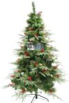 Flippy Piros fenyőtobozokkal díszített Műfenyő, beltéri/kültéri, magassága 210 cm, átmérője 142 cm, 767 ág, flippy, zöld, fém állvány mellékelve