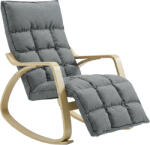 HOMCOM Fotoliu balansoar cu suport pentru picioare reglabil, fotoliu relax tapițat, gri | Aosom Romania (83B-274V00GY) Balansoar