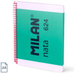 MILAN Caiet A4 cu spira Milan Nata 57042E80GR, 80 file, 95g/mp, dictando, Verde (57042E80GR)