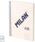 MILAN Caiet A5 cu spira Milan 57153E80SNCBG, 80 file, 95g/mp, matematica, Bej (57153E80SNCBG)