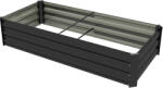 Outsunny Jardinieră dreptunghiulară bac de flori în oțel cu margine de siguranță și fund deschis negru | Aosom Romania (84H-101V00BK)