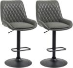 HOMCOM Tabureți de Bar Tabureti de Bucatarie, Design Tabureti de Inaltime, cu Suport pentru Picioare, 51 cm x 59 cm x 117 cm, Gri închis + Negru | Aosom Romania (835-871V00CG)